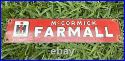 Vintage International Harvester Porcelain Sign Farmall Mccormick Us Farm Tractor
