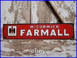 Vintage International Harvester Porcelain Sign Farmall Tractor Farm Gas & Oil