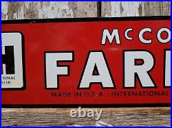 Vintage International Harvester Porcelain Sign Farmall Tractor Farm Gas & Oil
