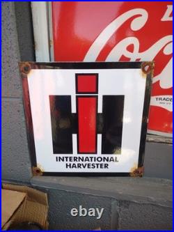 Vintage International Harvester Porcelain Sign Farming Tractor Dealer Corn Farm