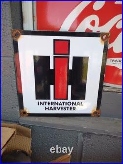 Vintage International Harvester Porcelain Sign Farming Tractor Dealer Corn Farm