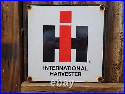 Vintage International Harvester Porcelain Sign Farming Tractor Dealer Sales 12