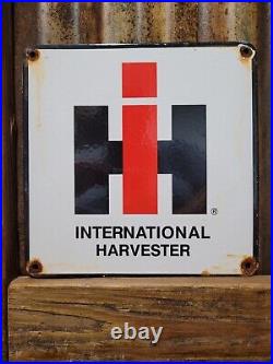 Vintage International Harvester Porcelain Sign Farming Tractor Dealer Sales 12