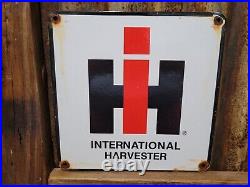 Vintage International Harvester Porcelain Sign Farming Tractor Dealer Sales 12