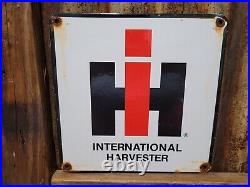 Vintage International Harvester Porcelain Sign Farming Tractor Dealer Sales 12