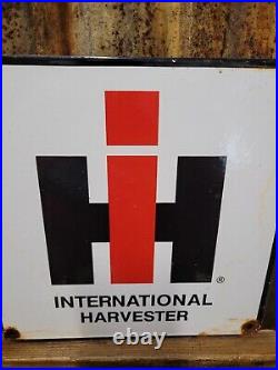 Vintage International Harvester Porcelain Sign Farming Tractor Dealer Sales 12