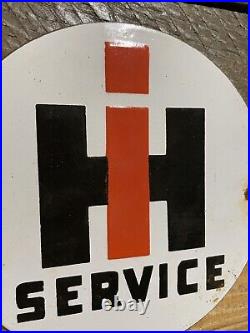 Vintage International Harvester Porcelain Sign Farming Tractor Farm Gas Oil 6