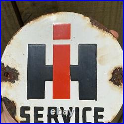Vintage International Harvester Porcelain Sign Oil Gas American Farm Tractor 6