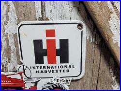 Vintage International Harvester Porcelain Sign Old Farmall Tractor Farm Chicago