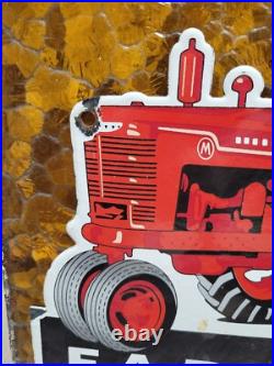 Vintage International Harvester Porcelain Sign Old Farmall Tractor Farm Chicago Vintage International Harvester Porcelain Sign Old Farmall Tractor Farm Chicago