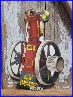 Vintage International Harvester Porcelain Sign Old Gasoline Oil Tractor Engine Vintage International Harvester Porcelain Sign Old Gasoline Oil Tractor Engine