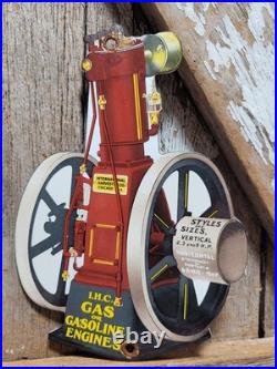Vintage International Harvester Porcelain Sign Rare Old Gas Engine Farm Tractor