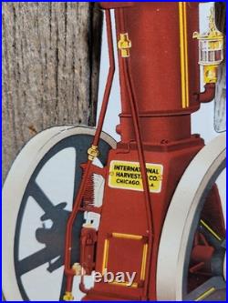 Vintage International Harvester Porcelain Sign Rare Old Gas Engine Farm Tractor