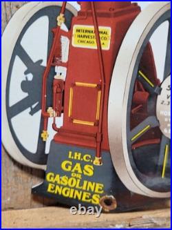 Vintage International Harvester Porcelain Sign Rare Old Gas Engine Farm Tractor