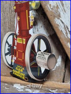 Vintage International Harvester Porcelain Sign Rare Old Gas Engine Farm Tractor