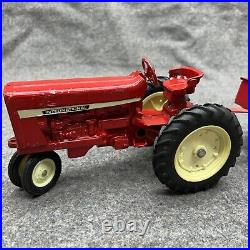 Vintage International Harvester Red Farmall Tractor + Trailer Die-Cast Toy