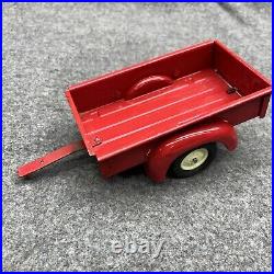 Vintage International Harvester Red Farmall Tractor + Trailer Die-Cast Toy