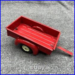 Vintage International Harvester Red Farmall Tractor + Trailer Die-Cast Toy