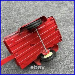 Vintage International Harvester Red Farmall Tractor + Trailer Die-Cast Toy