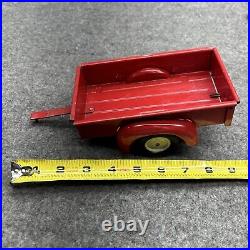 Vintage International Harvester Red Farmall Tractor + Trailer Die-Cast Toy