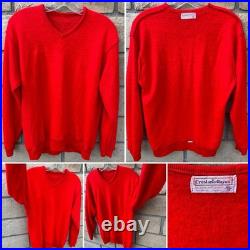 Vintage International Harvester Red V Neck Tractor Sweater Creslan Rayon XL