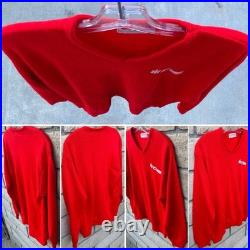 Vintage International Harvester Red V Neck Tractor Sweater Creslan Rayon XL
