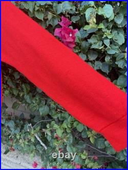 Vintage International Harvester Red V Neck Tractor Sweater Creslan Rayon XL