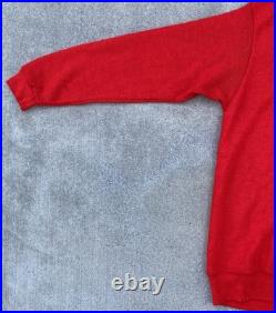 Vintage International Harvester Red V Neck Tractor Sweater Creslan Rayon XL