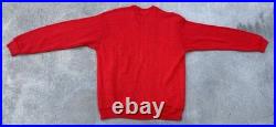 Vintage International Harvester Red V Neck Tractor Sweater Creslan Rayon XL