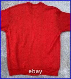 Vintage International Harvester Red V Neck Tractor Sweater Creslan Rayon XL