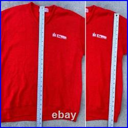 Vintage International Harvester Red V Neck Tractor Sweater Creslan Rayon XL