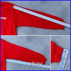 Vintage International Harvester Red V Neck Tractor Sweater Creslan Rayon XL