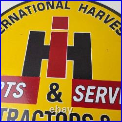 Vintage International Harvester Sign Tractors Porcelain Advertisement Gas Sign