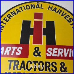 Vintage International Harvester Sign Tractors Porcelain Advertisement Gas Sign