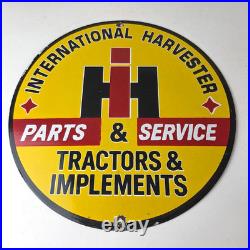 Vintage International Harvester Sign Tractors Porcelain Advertisement Gas Sign