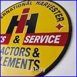 Vintage International Harvester Sign Tractors Porcelain Advertisement Gas Sign