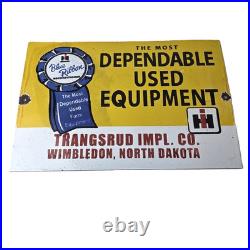 Vintage International Harvester Sign Tractors Truck Service Gas Porcelain Sign
