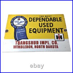 Vintage International Harvester Sign Tractors Truck Service Gas Porcelain Sign