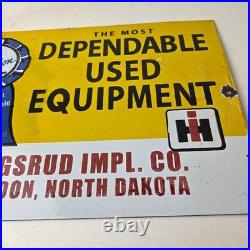 Vintage International Harvester Sign Tractors Truck Service Gas Porcelain Sign