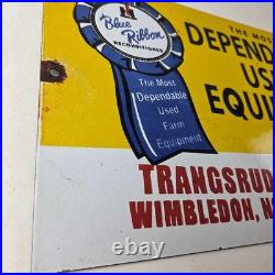 Vintage International Harvester Sign Tractors Truck Service Gas Porcelain Sign