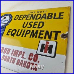 Vintage International Harvester Sign Tractors Truck Service Gas Porcelain Sign