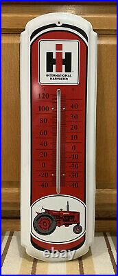 Vintage International Harvester Thermometer Tractor Metal Sign Farm Wall Decor 1