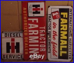 Vintage International Harvester Tractor Farm Sign. 3 Vintage IH Tractor Signs