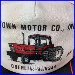 Vintage International Harvester Tractor Hat 3 Stripe Snapback Cap Brown Motor Co