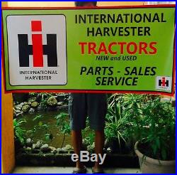 Vintage International Harvester Tractor Parts Sales Sign Banner. Tractor Banner