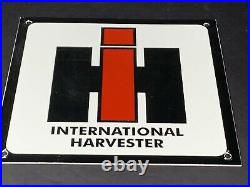 Vintage International Harvestor Porcelain Sign Tractor Heavy Machinerey Gas Oil