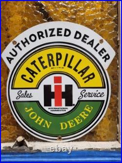 Vintage John Deere Porcelain Sign Caterpillar International Harvester Tractor Vintage John Deere Porcelain Sign Caterpillar International Harvester Tractor