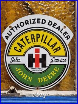 Vintage John Deere Porcelain Sign Caterpillar International Harvester Tractor Vintage John Deere Porcelain Sign Caterpillar International Harvester Tractor