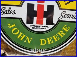 Vintage John Deere Porcelain Sign Caterpillar International Harvester Tractor Vintage John Deere Porcelain Sign Caterpillar International Harvester Tractor