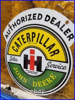 Vintage John Deere Porcelain Sign Caterpillar International Harvester Tractor Vintage John Deere Porcelain Sign Caterpillar International Harvester Tractor